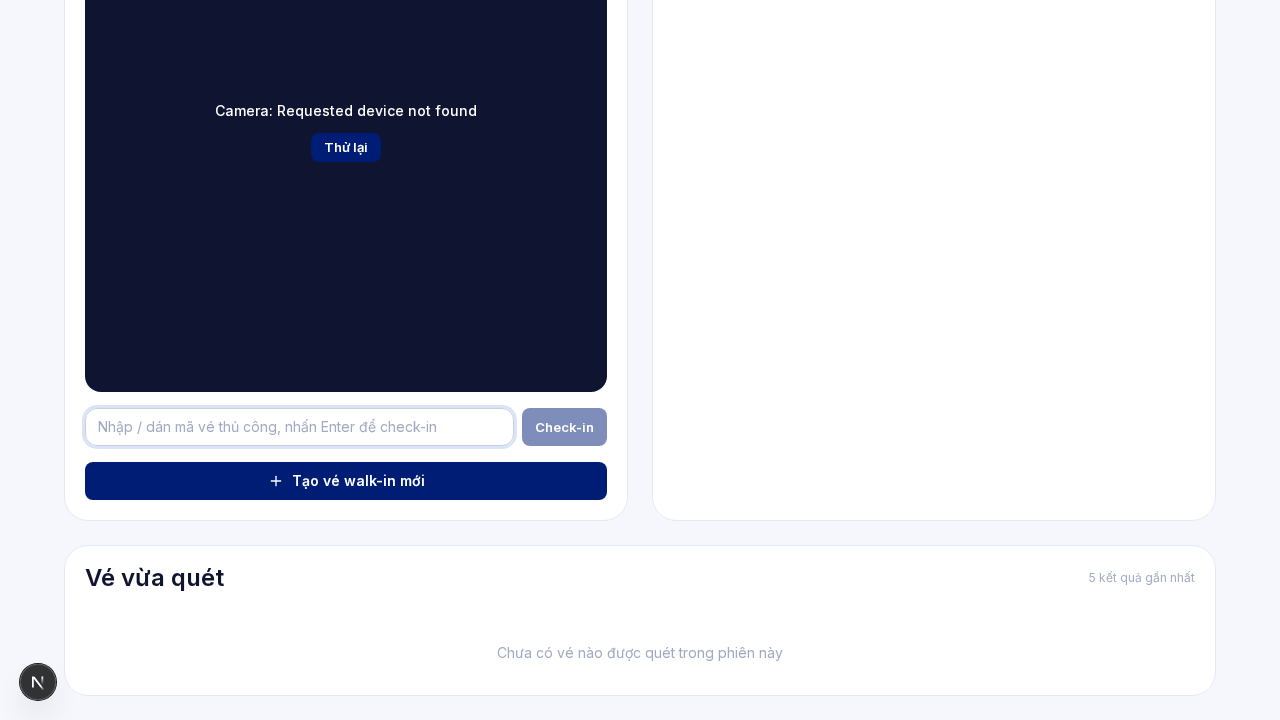 Màn hình quét vé check-in tại sự kiện