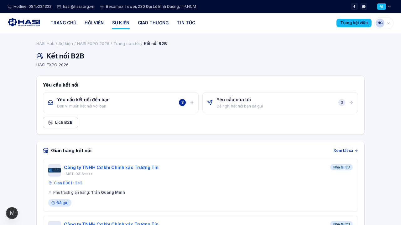 Mở hub Kết nối B2B (vai trò Buyer)