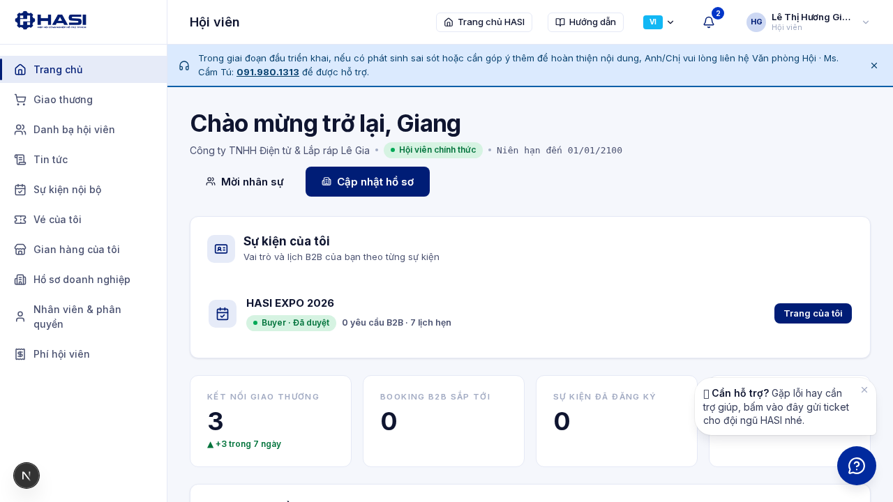Mở cổng thành viên