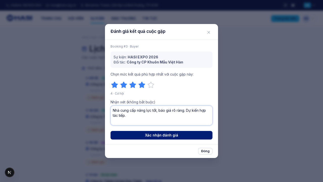 Ô nhận xét và nút Xác nhận đánh giá trong hộp đánh giá